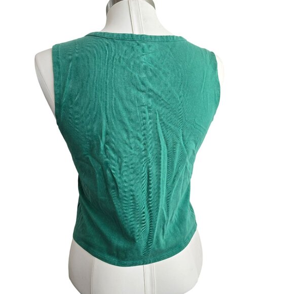 PacSun Sleeveless Tank Top Womens Green Button-Up Size XL  jj3683 - Picture 4 of 9